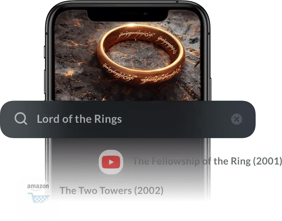 Søk i iptv-appen finner filmer og serier på mobilen
