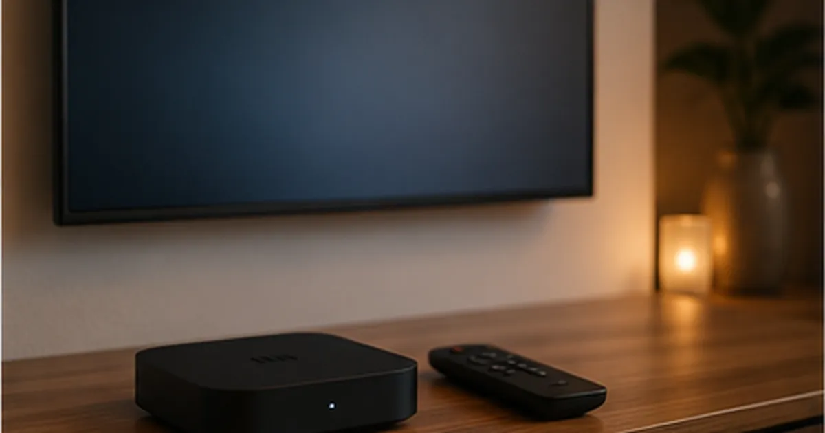 android-boks for iptv extreme koblet til tv i stua