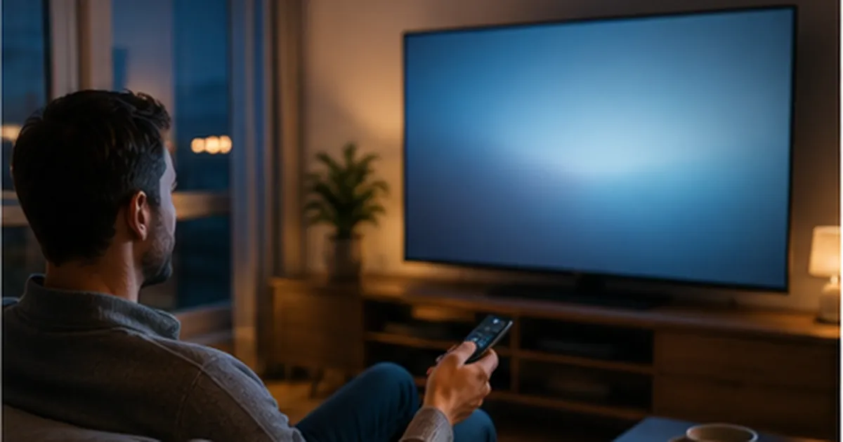 person vurderer rapid iptv og andre leverandører hjemme i sofaen